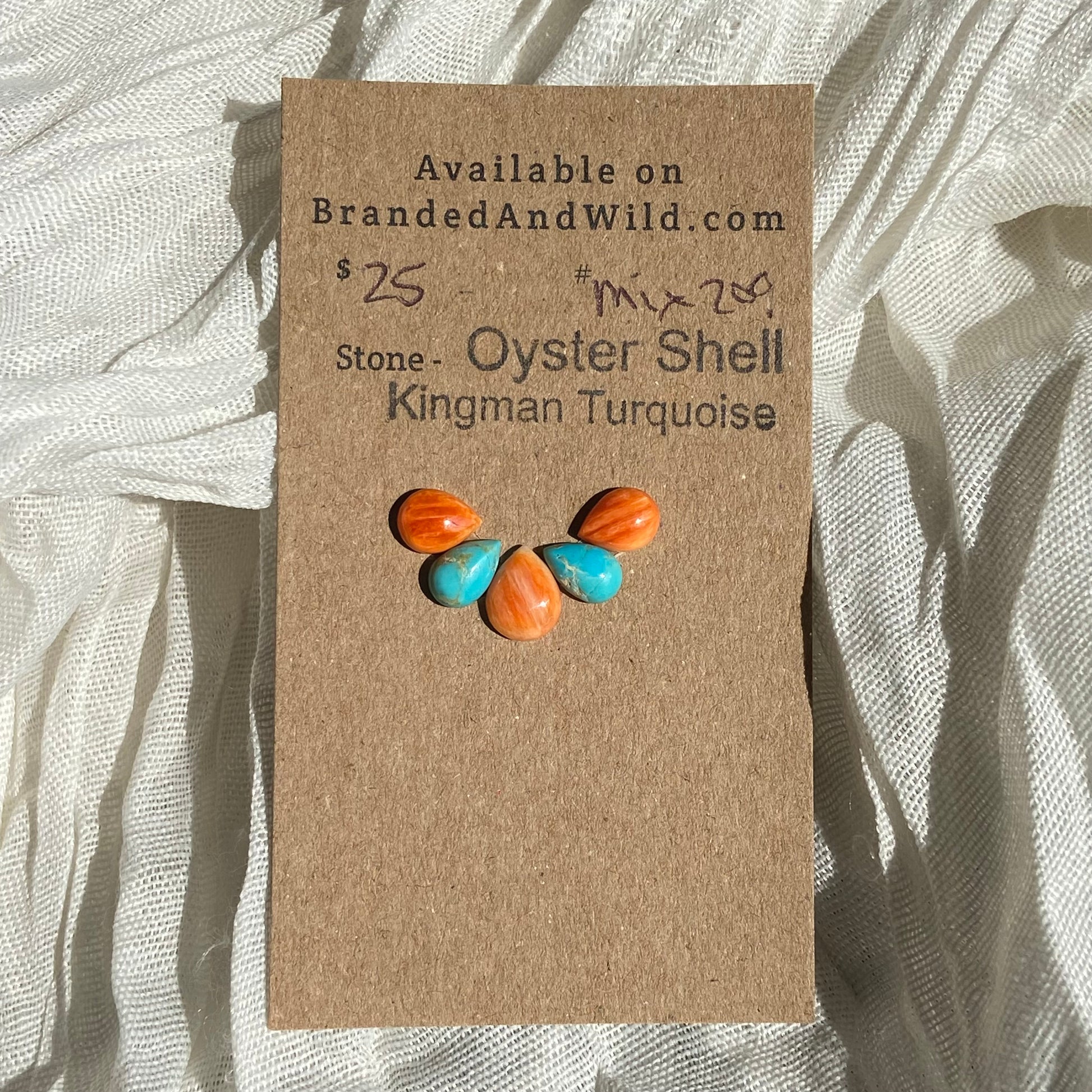 Oystershell / Kingman Turquoise Cabochon - MIX209 00767604-0ED5-4BAE-A3E7-19BF1B5ADAD7 Brandedandwild.com