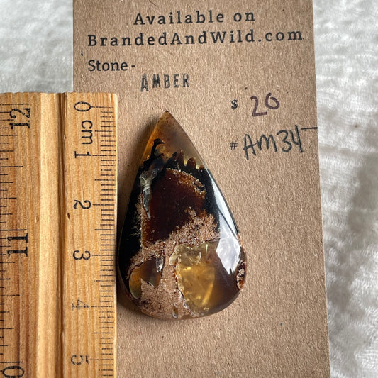 Amber Cabochon AM34 00809A9F-6D48-44AB-BB6B-3217FD8ACF57 Brandedandwild.com