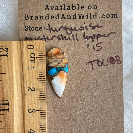 Turquoise, Oystershell, Copper Cabochon - TOC108