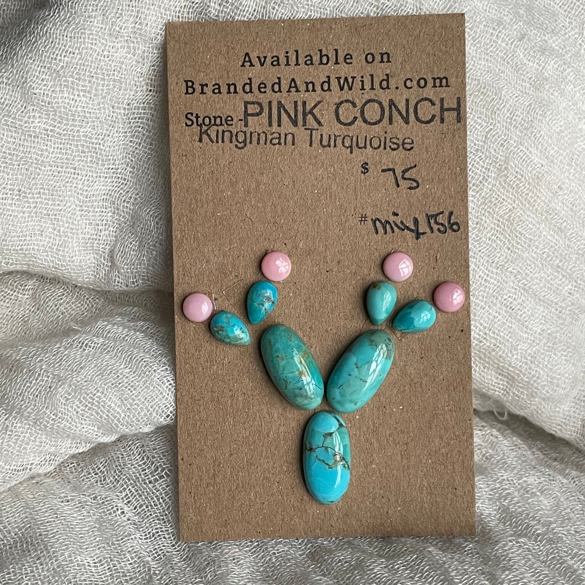Kingman / Pink Conch Cabochon - Mix156 00BB0DA1-E48B-4307-B073-FE6128520C46 Brandedandwild.com