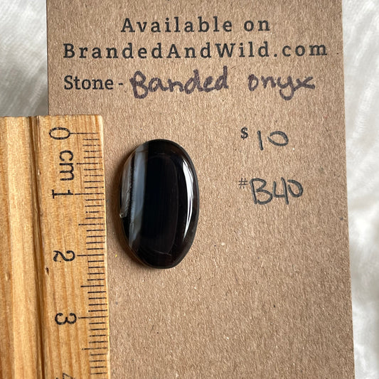 Black Onyx - Cabochon - B40 00D75607-7478-46E4-AD25-A3F2518447C8 Brandedandwild.com