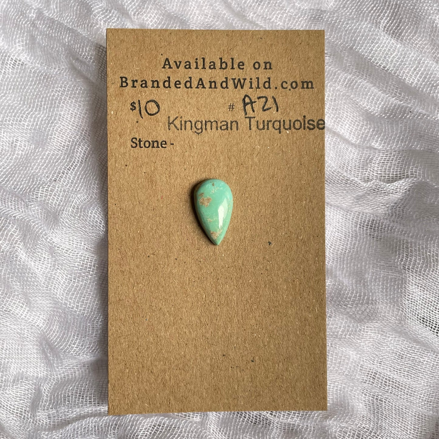 Kingman Turquoise Cabochon - KT21 00FBD17B-6738-4C4E-B543-12D0E56CEB03 Brandedandwild.com