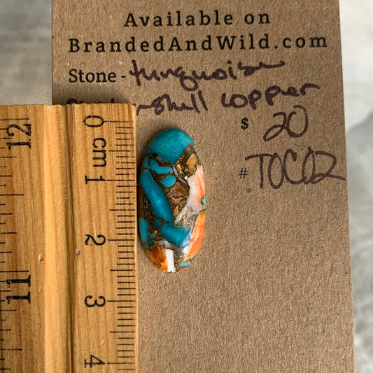 Turquoise, Oystershell, Copper Cabochon - TOC02