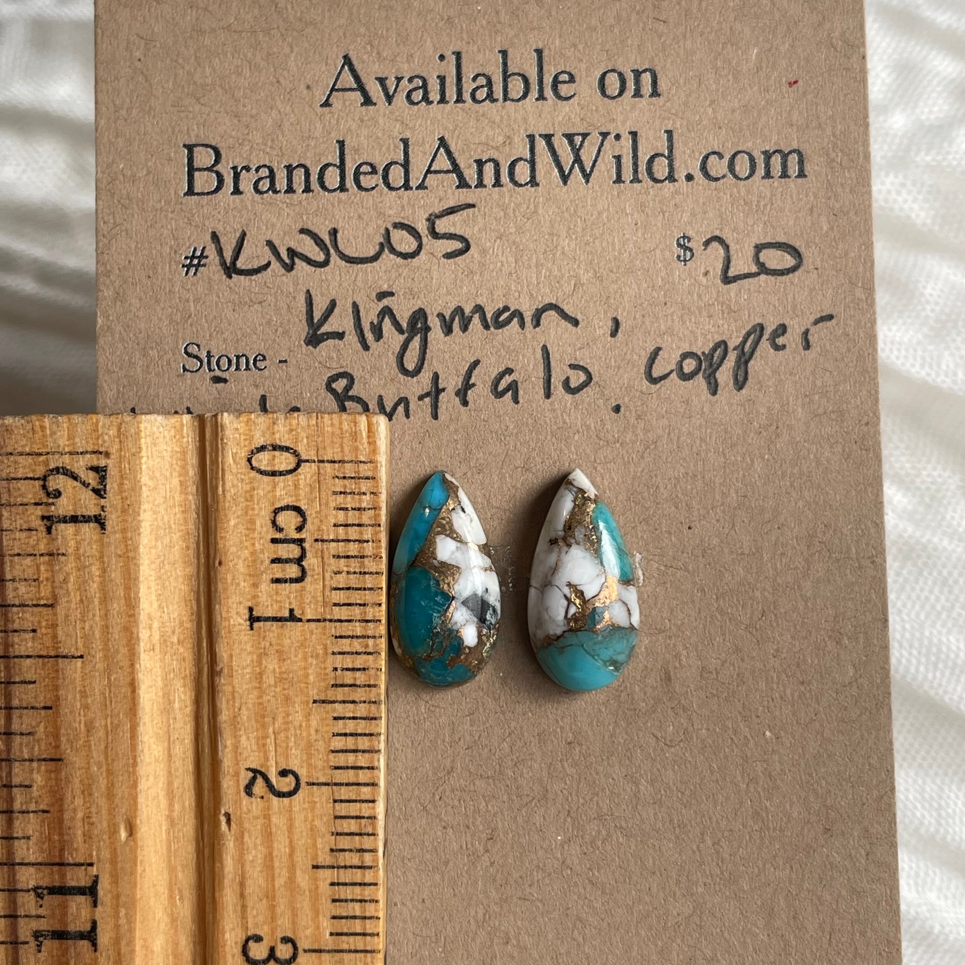Kingman Turquoise, White Buffalo, Copper Cabochon - KWC05 0157D418-EA3B-4788-A8B1-F5DFF93C3F3F Brandedandwild.com