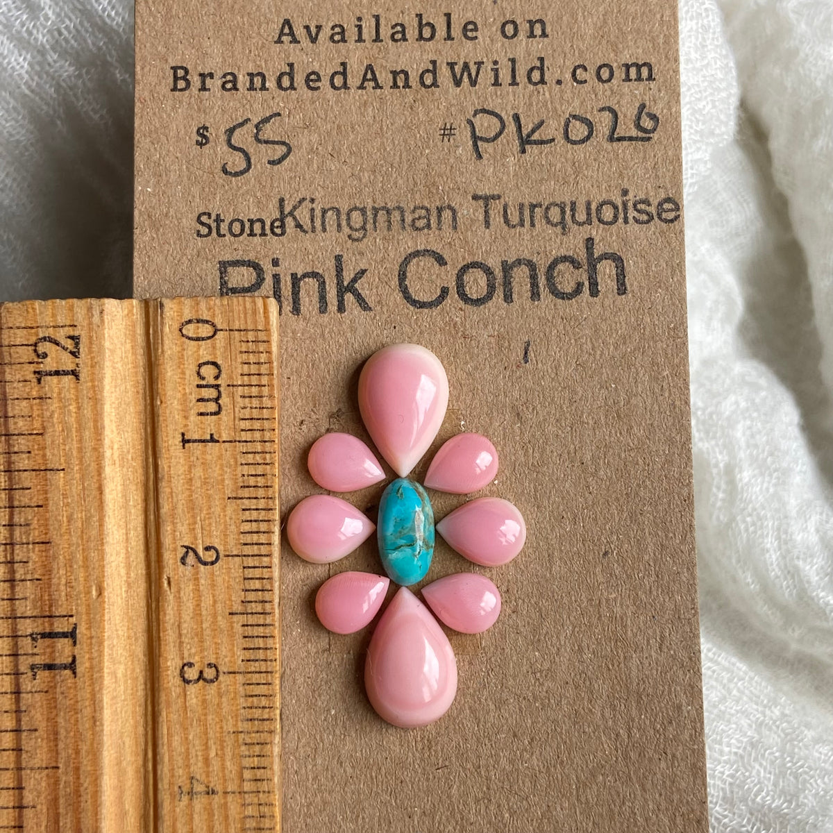 Pink Conch / Kingman Cabochon - PK020 01F34154-BB96-49F4-B6AD-F10C78DF4033 Brandedandwild.com