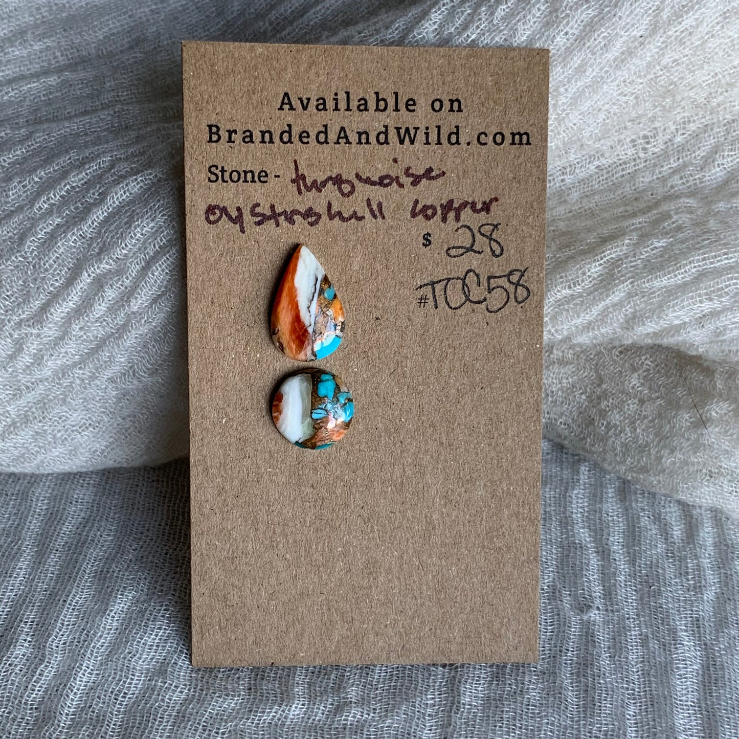 Turquoise, Oystershell, Copper Cabochon - TOC58