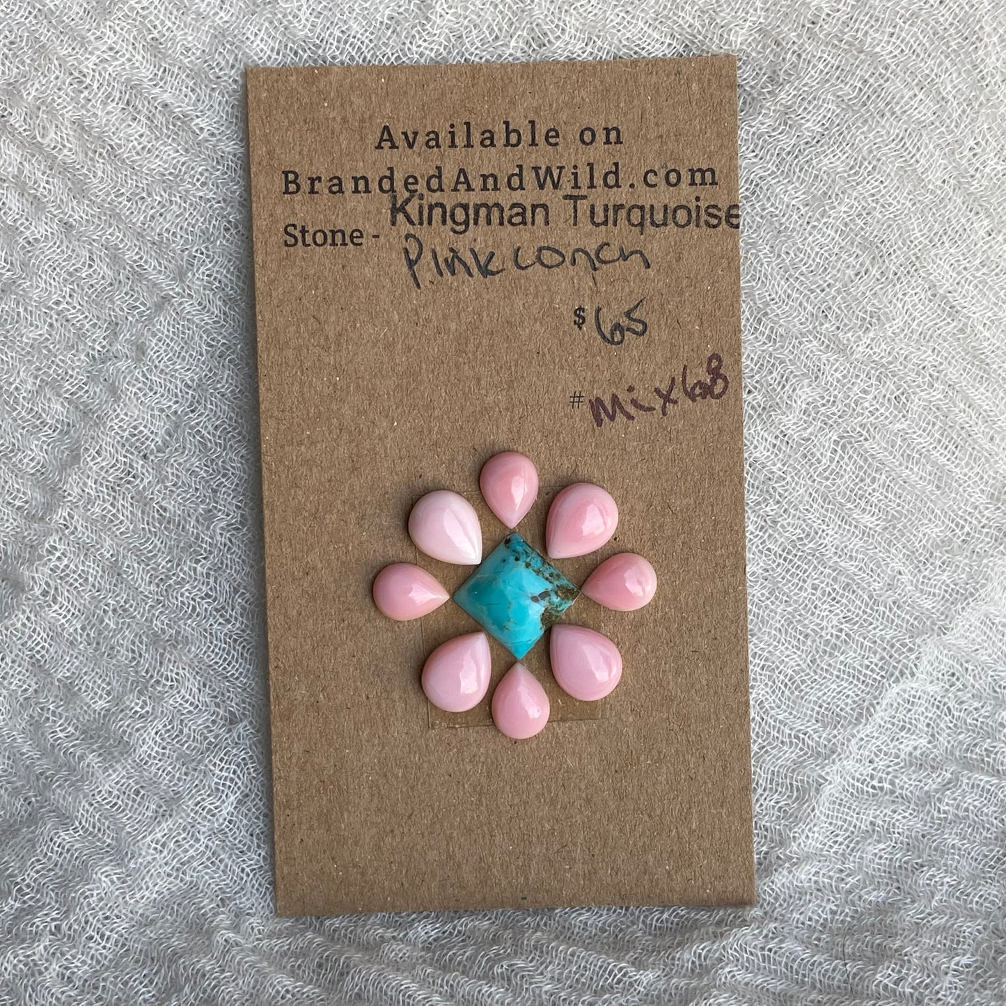 Pink Conch - Kingman Turquoise Cabochon - MIX68