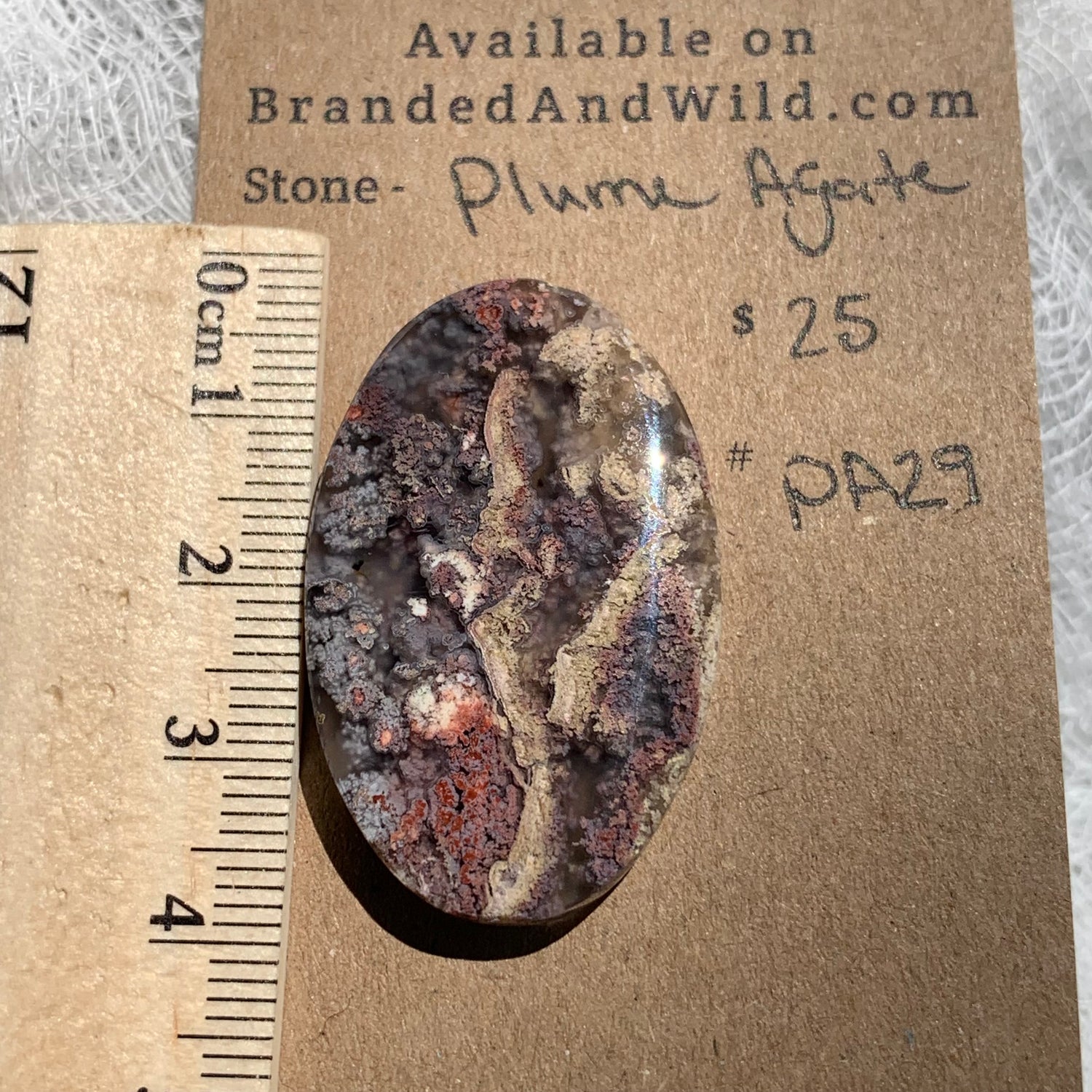 Plume Agate Cabochon - PA29 0290938A-9922-4AD3-9D18-11CA51BD9667 Brandedandwild.com