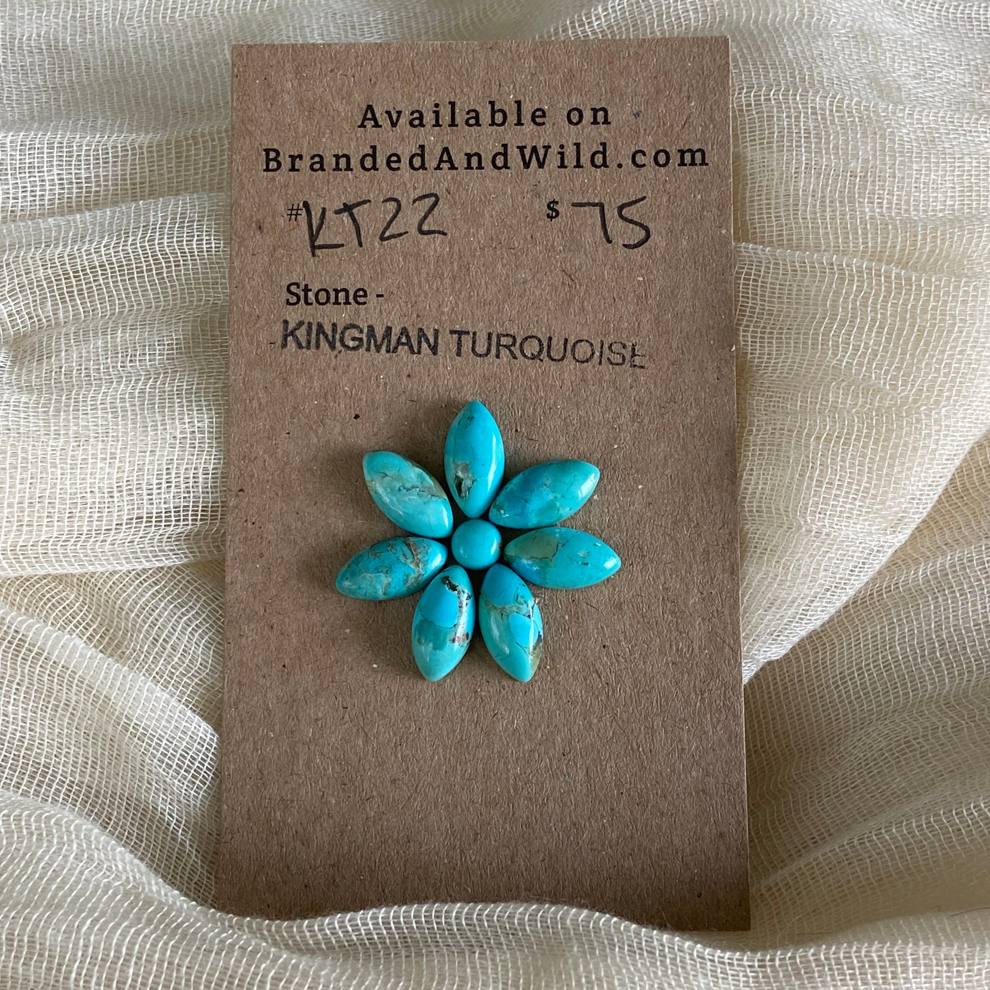 Kingman Turquoise Cabochon - KT22 02B0968A-396D-4A05-BC4F-B565250BF032 Brandedandwild.com