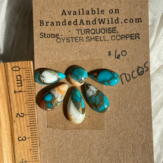 Turquoise, Oystershell, Copper Cabochon - TOC05 02D5FF7C-69B7-449B-94BF-7FC1390DD8AC Brandedandwild.com