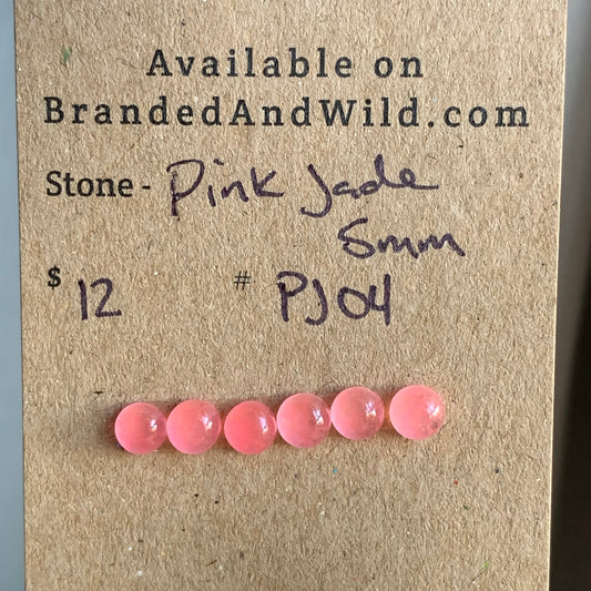 Pink Jade Cabochon 5mm - PJ04