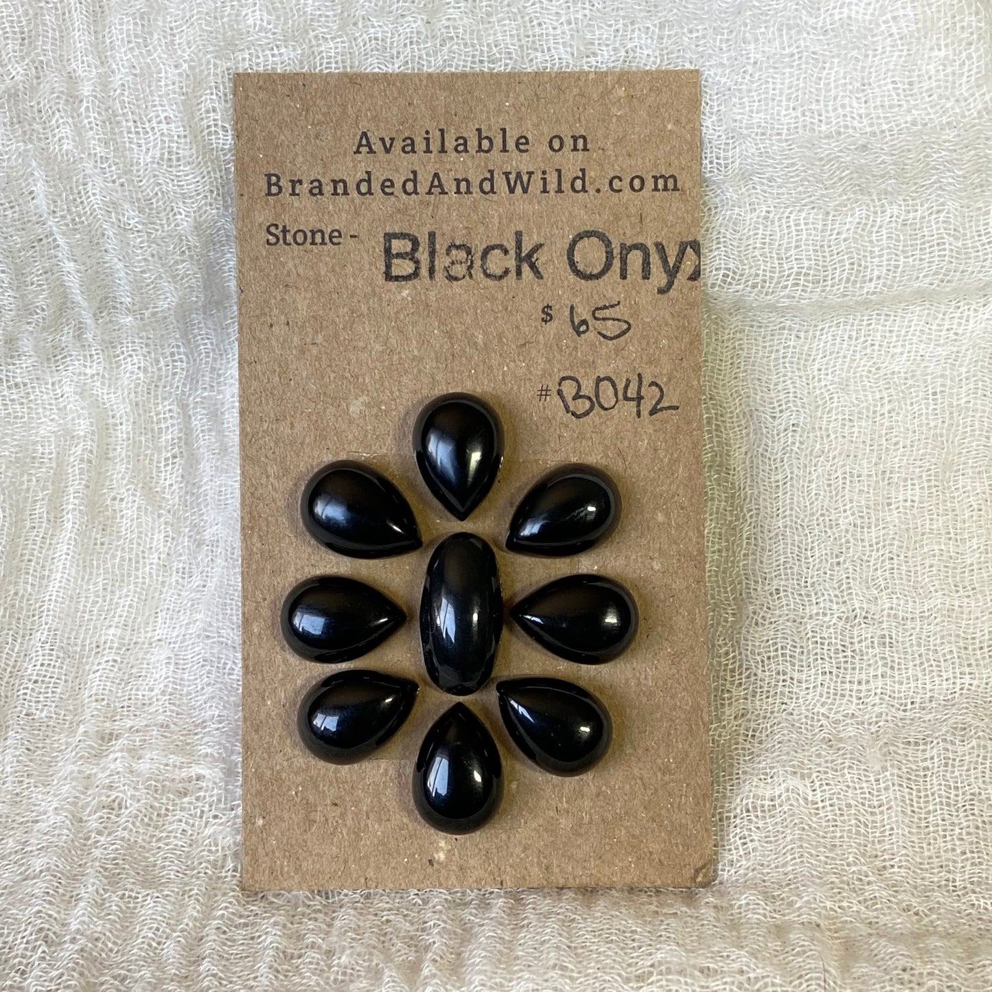 Black Onyx Cabochon - B042 03185616-ED4A-4A80-97BE-7C96CADA6E6D Brandedandwild.com