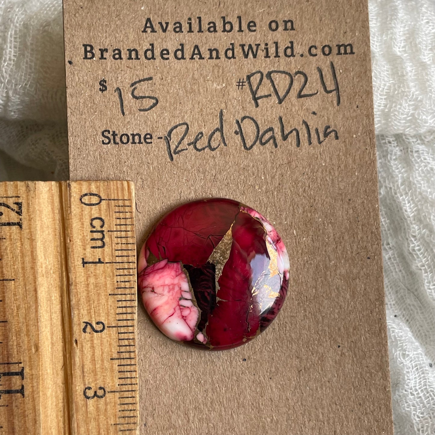 Red Dahlia Cabochon - RD24
