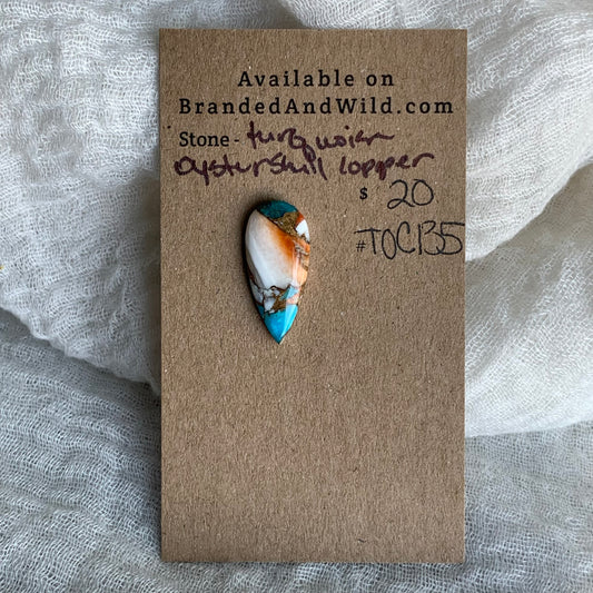 Turquoise, Oystershell, Copper Cabochon - TOC135