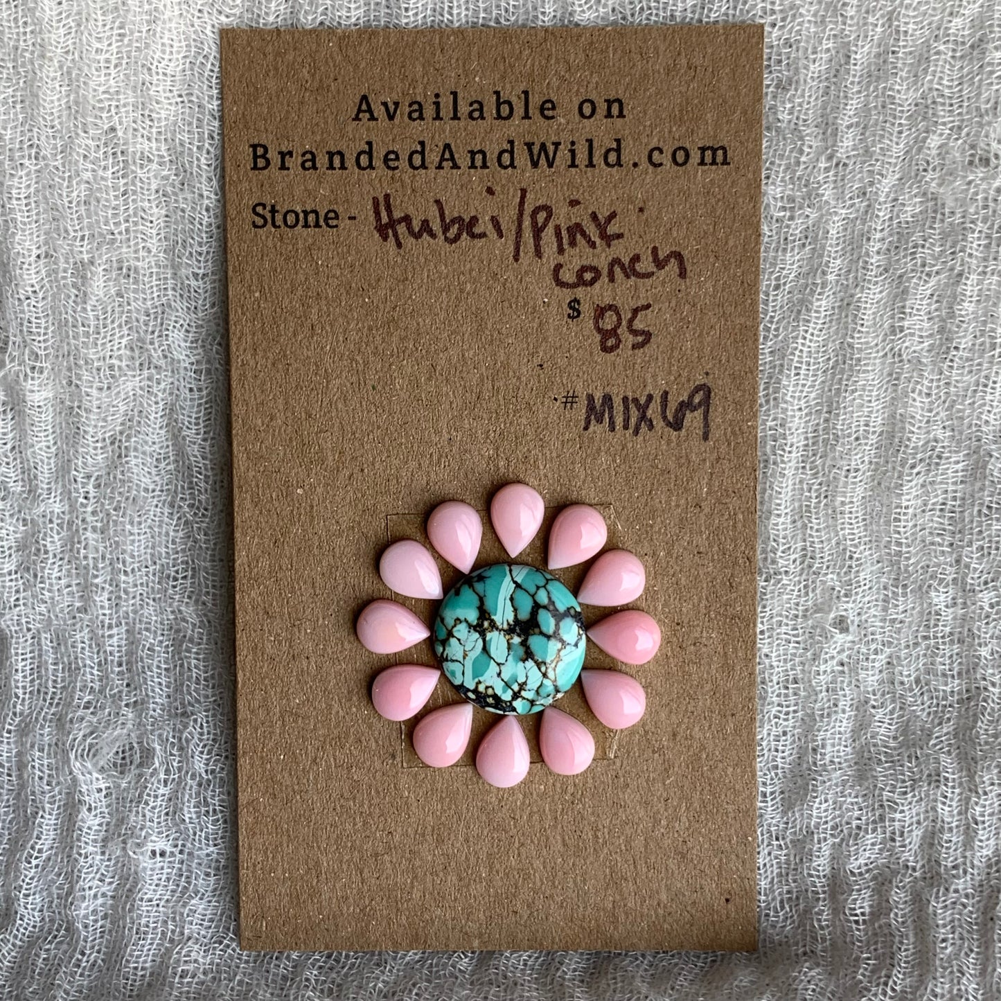 Pink Conch/Golden Hill Cabochon - MIX69