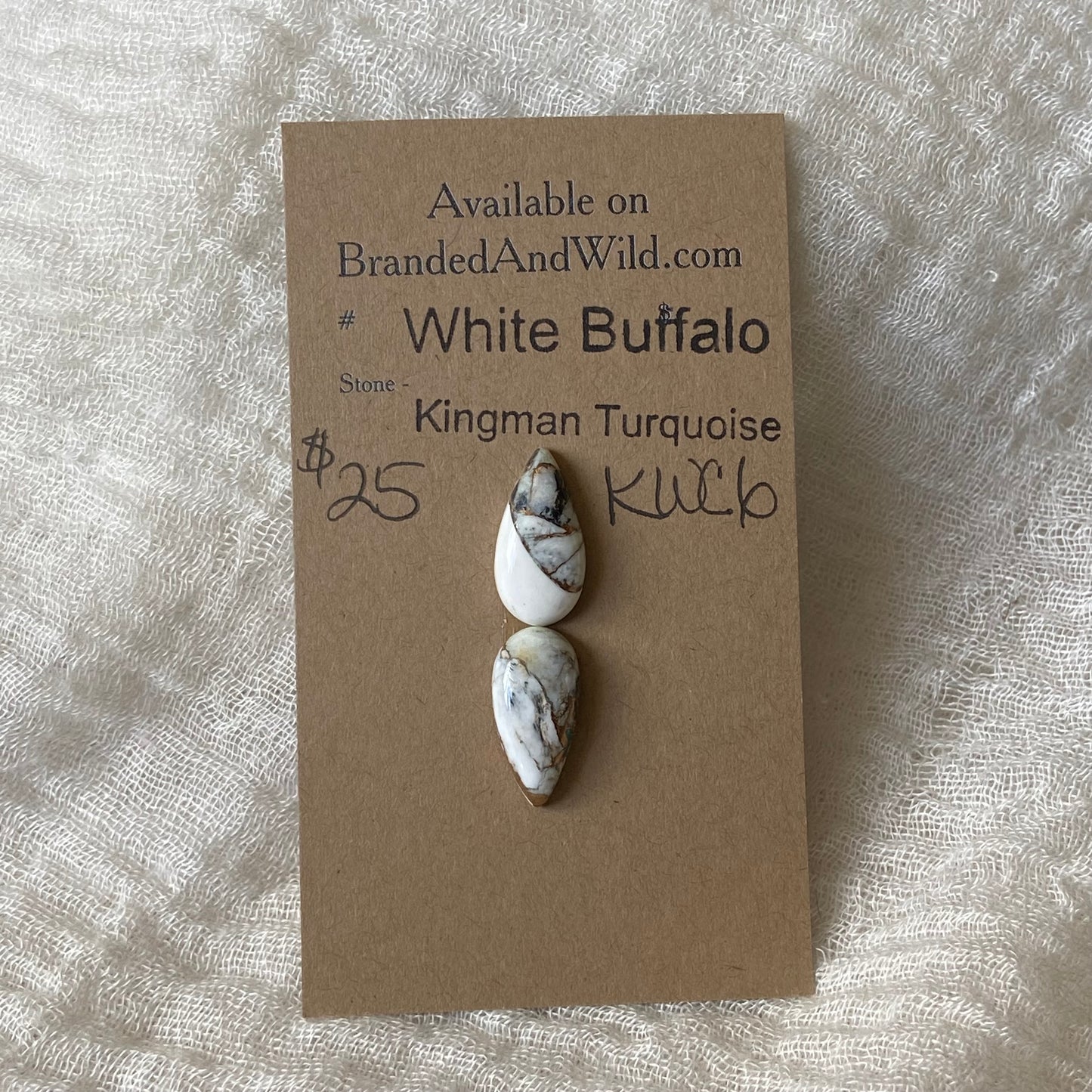 Kingman Turquoise, White Buffalo, Copper Cabochon - KWC6 03A143A5-DCC1-4E4B-B47B-B2BEC98B96F0 Brandedandwild.com