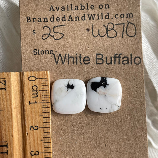White Buffalo Cabochon - WB70 03E868D1-702C-4B88-8A98-09C9B3217D03 Brandedandwild.com