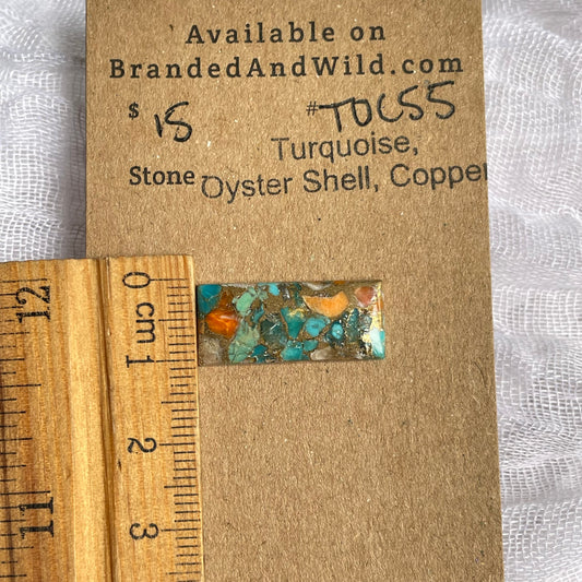 Turquoise, Oyster Shell, Copper Cabochon - TOC55 03EE0E85-E927-4520-90FD-540F0715066C Brandedandwild.com