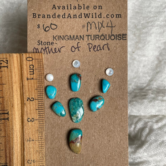 Mother of Pearl / Kingman Cabochon - MIX4 04075899-2714-4FE2-9231-377F915CF3E2 Brandedandwild.com
