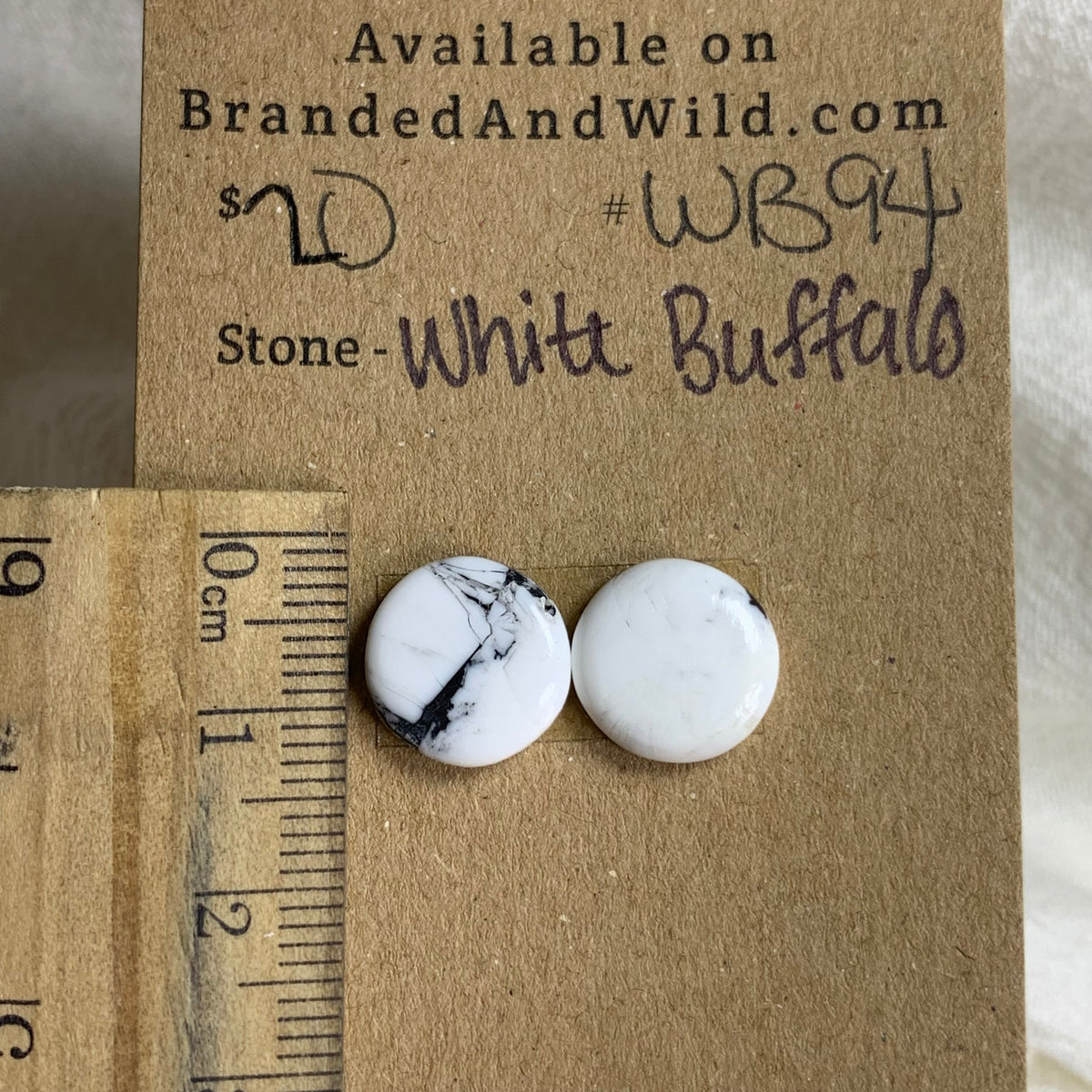 White Buffalo Cabochon - WB94 0413AA6D-9DC5-431B-8920-F1CF67C7E974 Brandedandwild.com