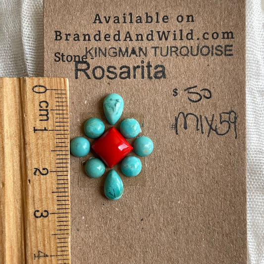 Rosarita / Kingman Turquoise Cabochon - MIX59 04207655-926C-43AB-9B7E-607739B8C1F8 Brandedandwild.com