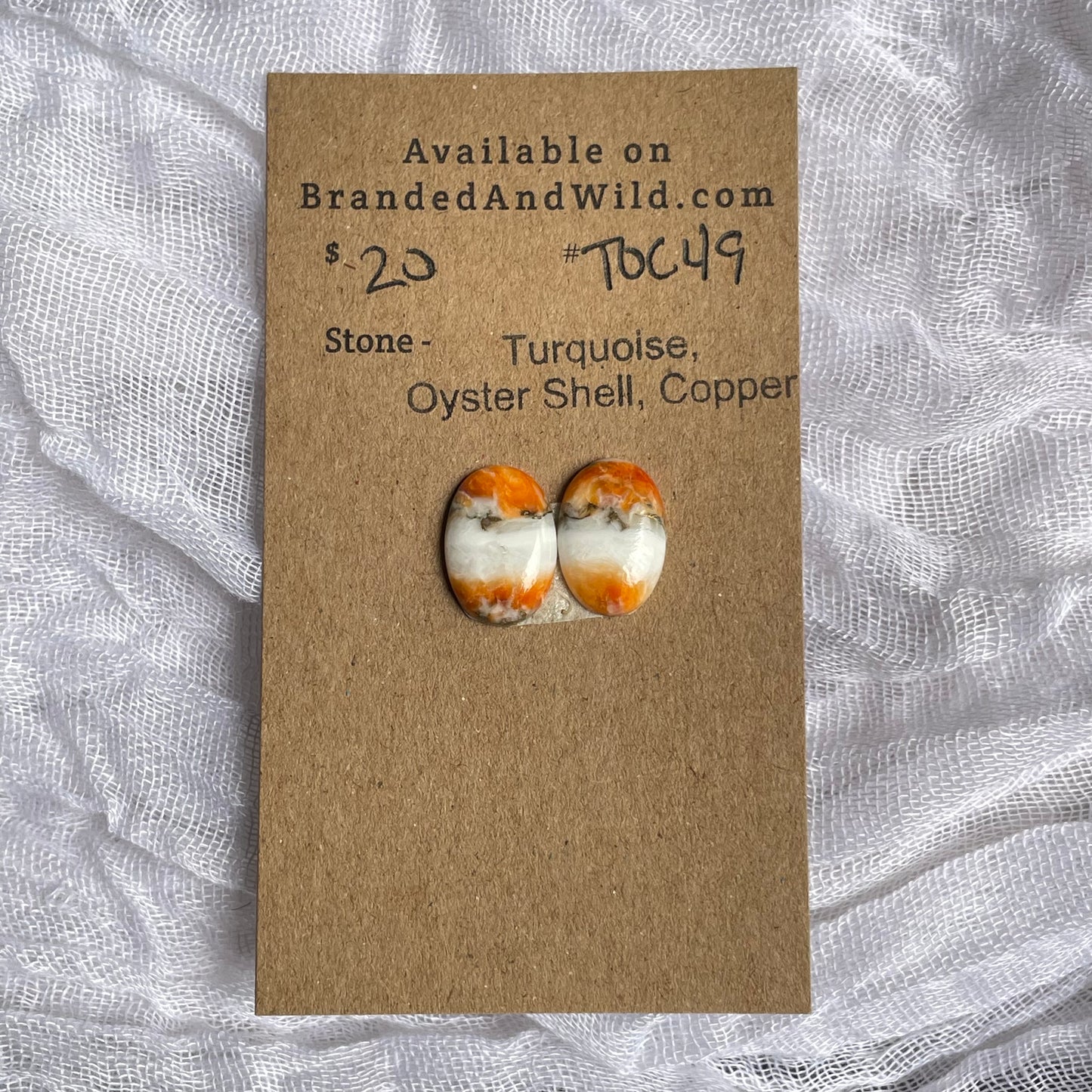 Turquoise, Oyster Shell, Copper Cabochon - TOC49 04252F68-4373-4301-957F-D226029A5E62 Brandedandwild.com