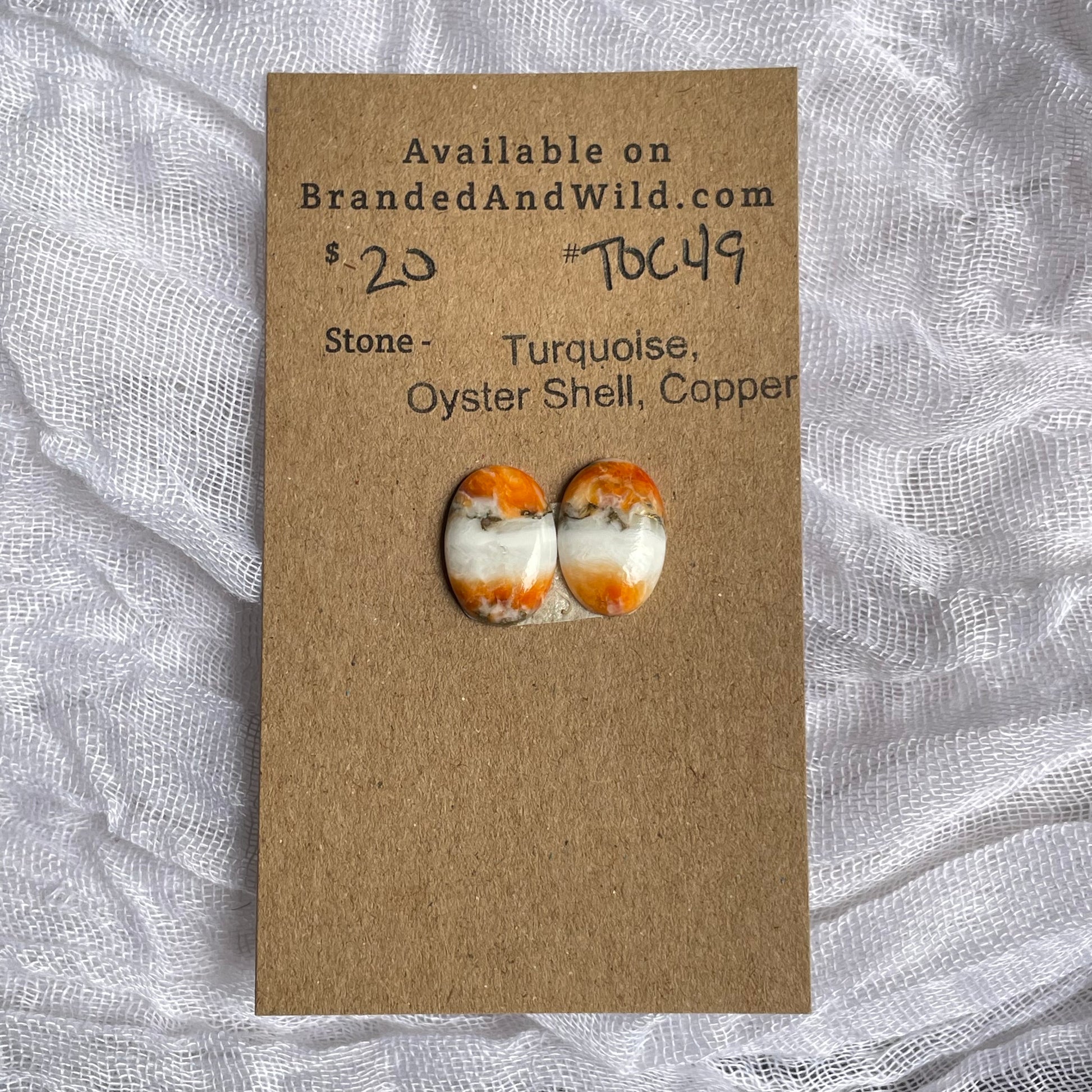 Turquoise, Oyster Shell, Copper Cabochon - TOC49 04252F68-4373-4301-957F-D226029A5E62 Brandedandwild.com