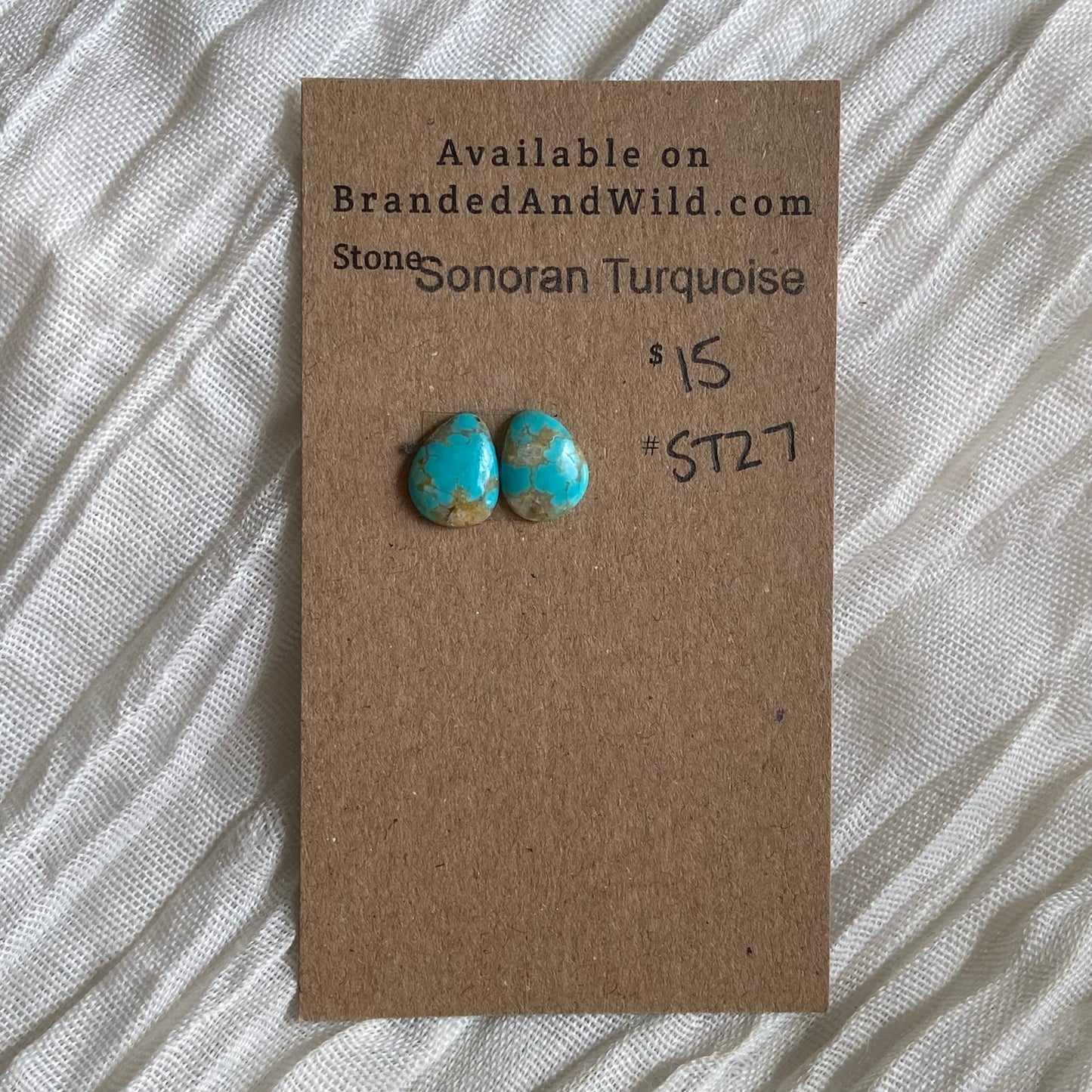 Sonoran Turquoise Cabochon - ST27 04590F5B-FA74-41CE-835B-BD98C81E3487 Brandedandwild.com