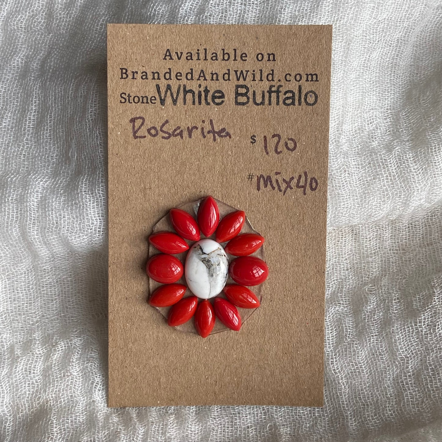 Rosarita - White Buffalo Cabochon - MIX40