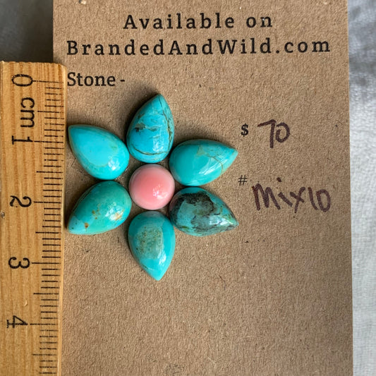 Kingman / Pink Conch Cabochon - Mix10