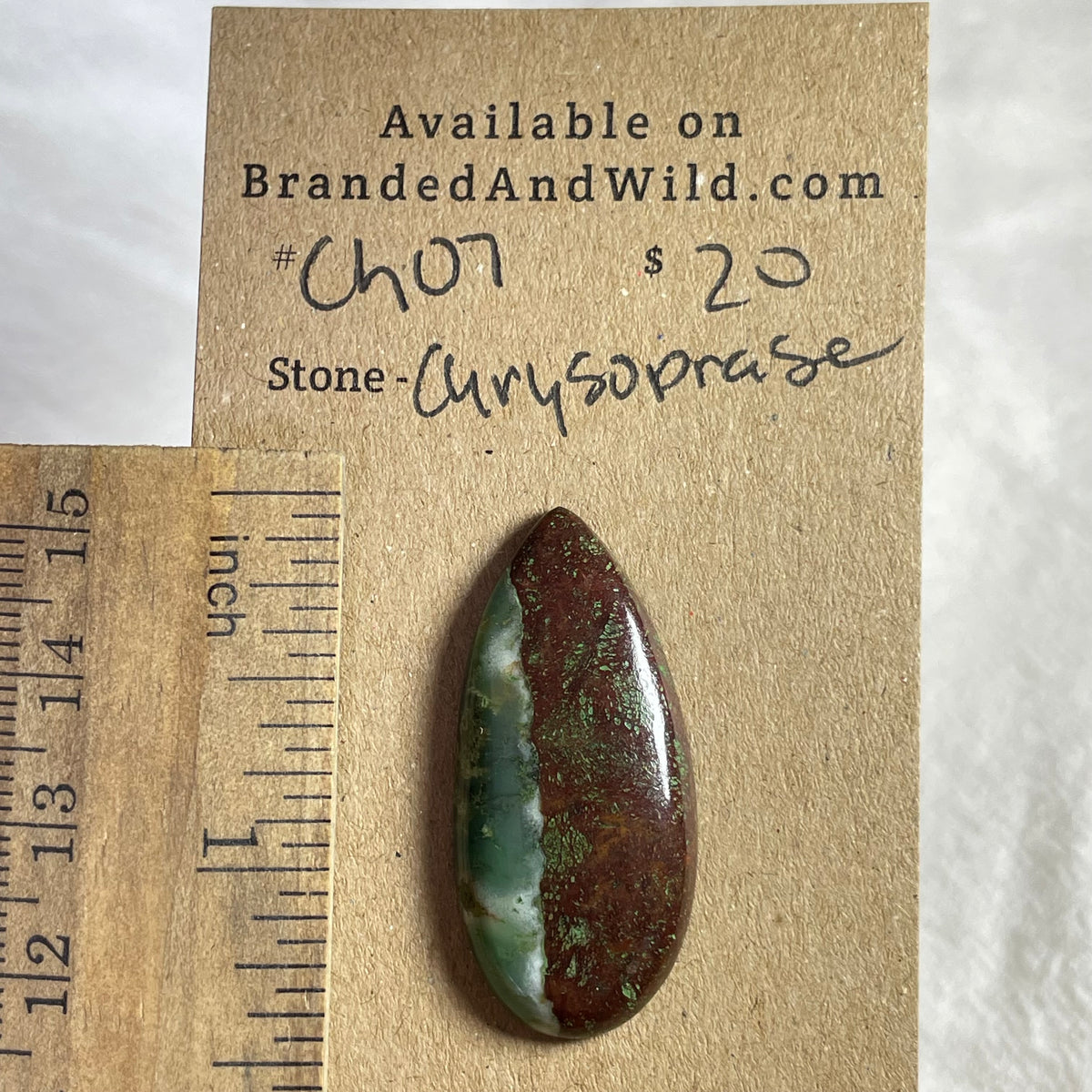 Chrysoprase Cabochon - CH07 04BC6C92-2D66-4A12-A6AB-6440E84E92F1 Brandedandwild.com