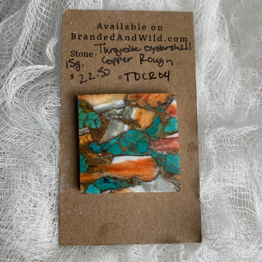 Turquoise Oyster Shell Copper Rough cabochon TOCR04