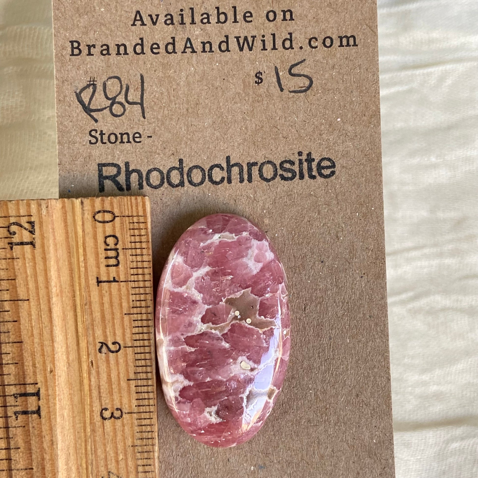 Rhodochrosite Cabochon - R84 054B7DCC-4122-4129-903C-85B1D9417AFC Brandedandwild.com