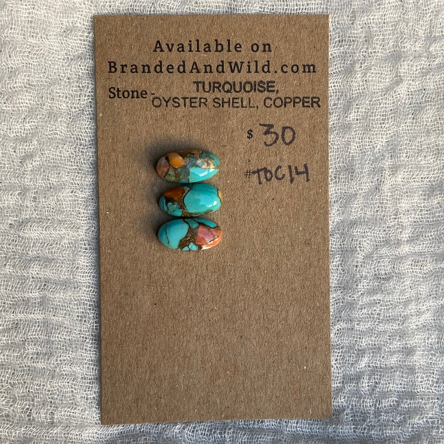 Turquoise, Oystershell, Copper Cabochon - TOC14