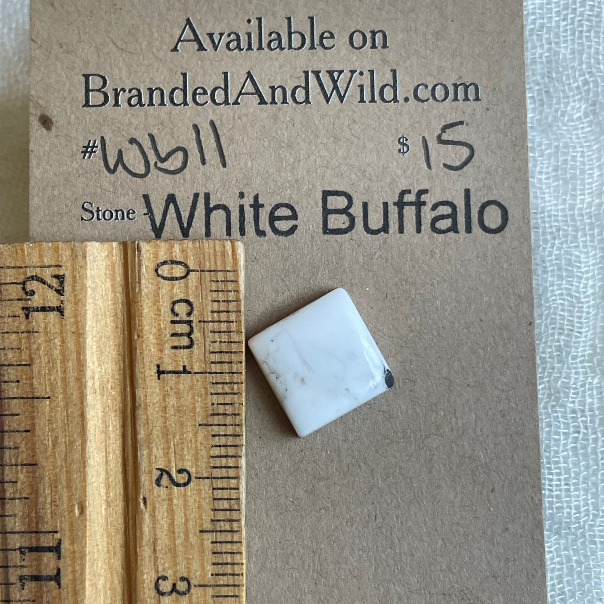 White Buffalo Cabochon - WB11 05759D0E-B25D-43C9-BB44-341BE6752640 Brandedandwild.com