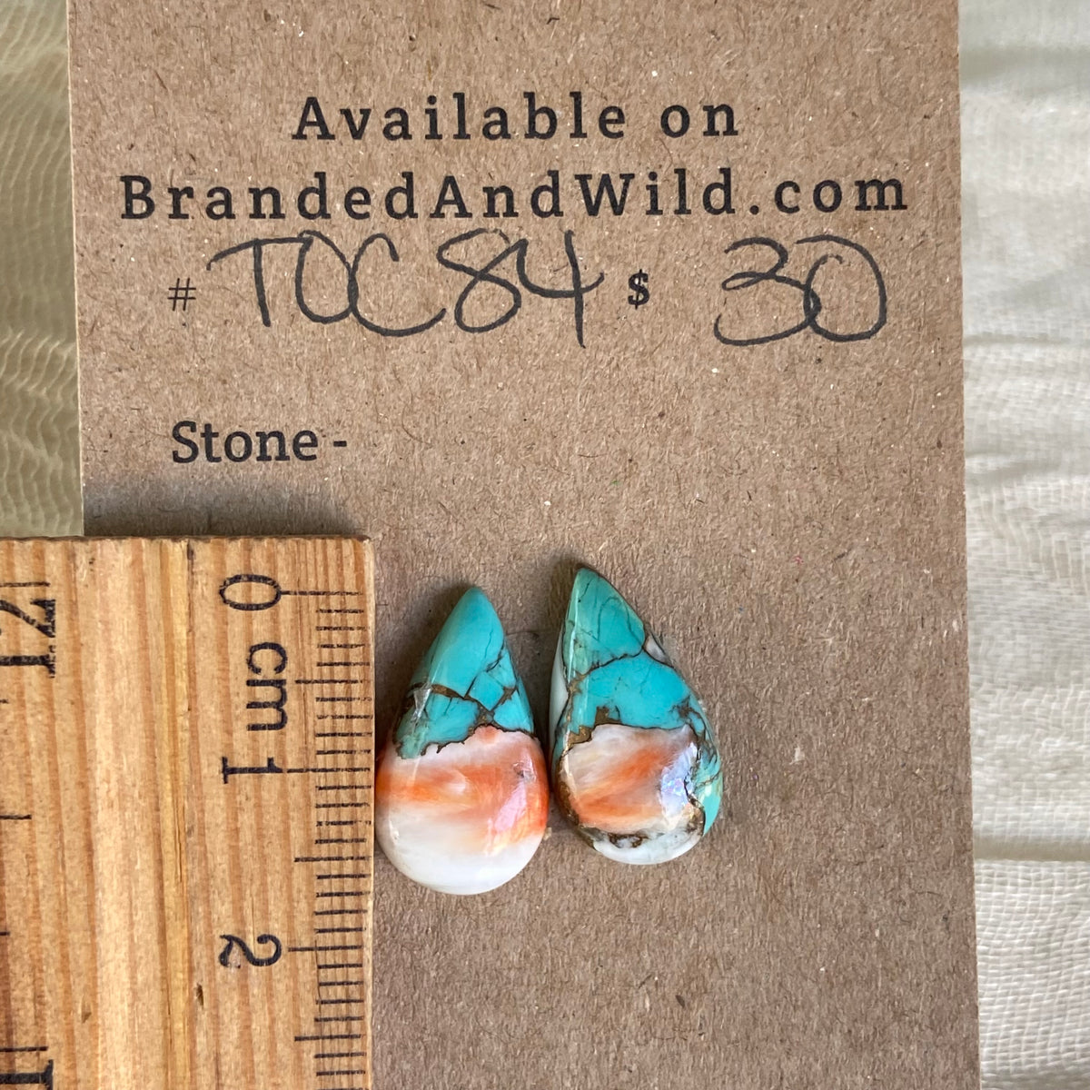 Turquoise, Oyster Shell, Copper Cabochon - TOC84 0584B6B7-0EB2-4736-981B-78E4411DC7A7 Brandedandwild.com