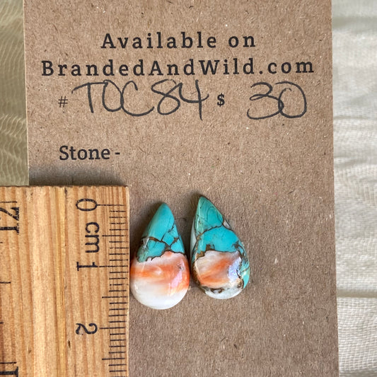 Turquoise, Oyster Shell, Copper Cabochon - TOC84 0584B6B7-0EB2-4736-981B-78E4411DC7A7 Brandedandwild.com