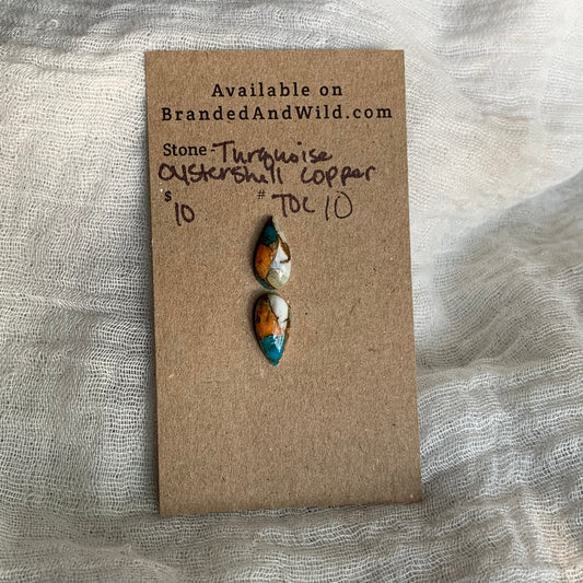 Turquoise, Oystershell, Copper Cabochon - TOC10