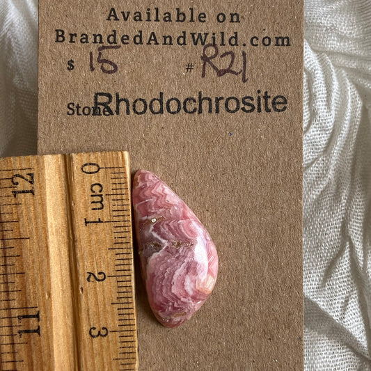 Rhodochrosite Cabochon - R021 05B98D4F-0E31-4F5A-97EA-F7A3C5BC05DA Brandedandwild.com