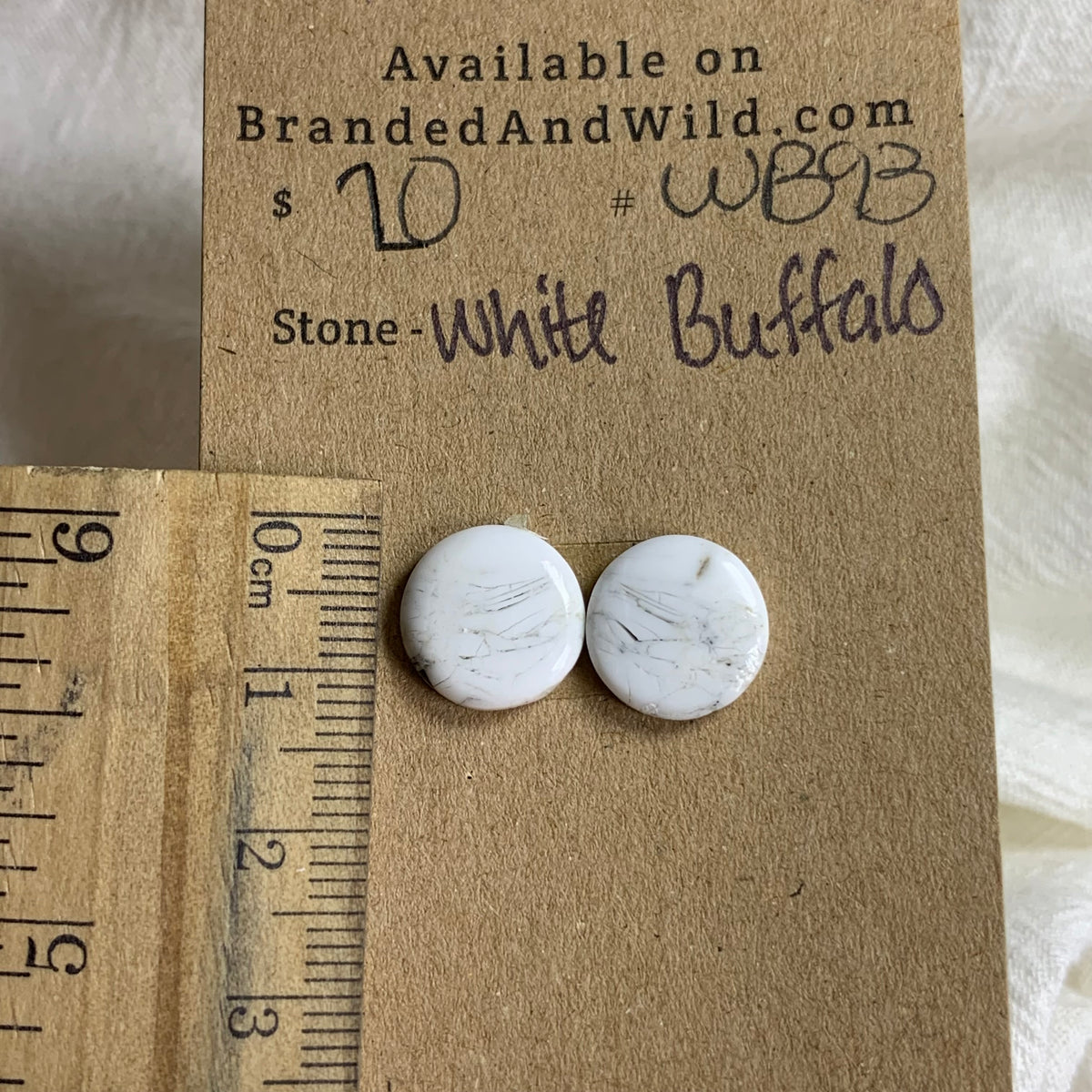 White Buffalo Cabochon - WB93 05C898B4-6EBC-45C9-8009-3137D21B9E3A Brandedandwild.com