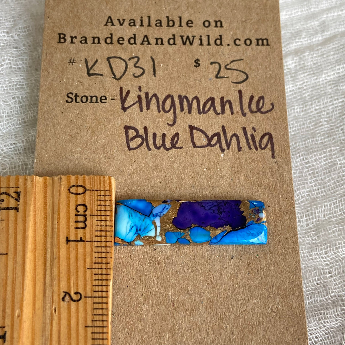 Kingman Ice Blue Dahlia Cabochon - KD31