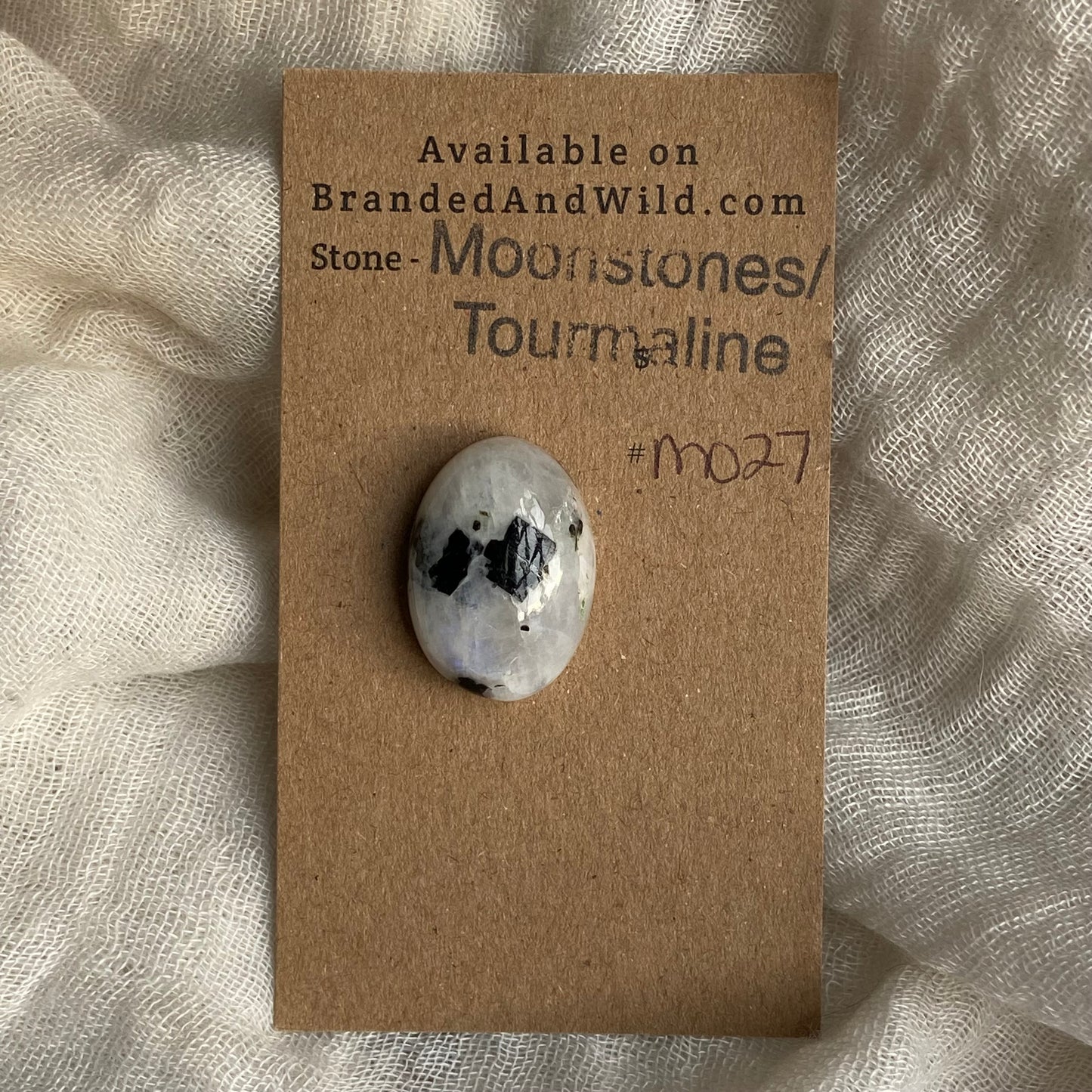 Moonstone/Tourmaline Cabochon - M027