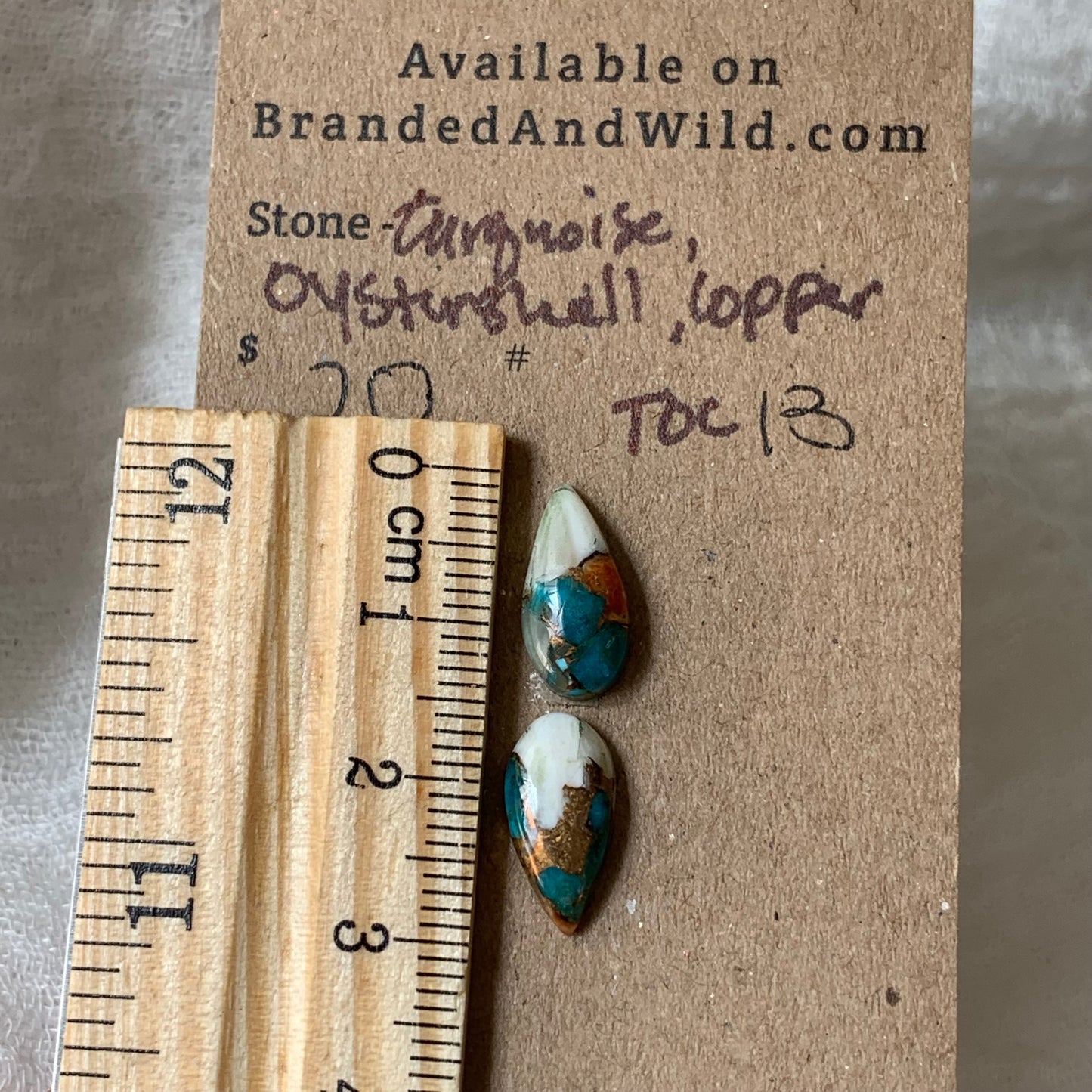 Turquoise, Oystershell, Copper Cabochon - TOC13