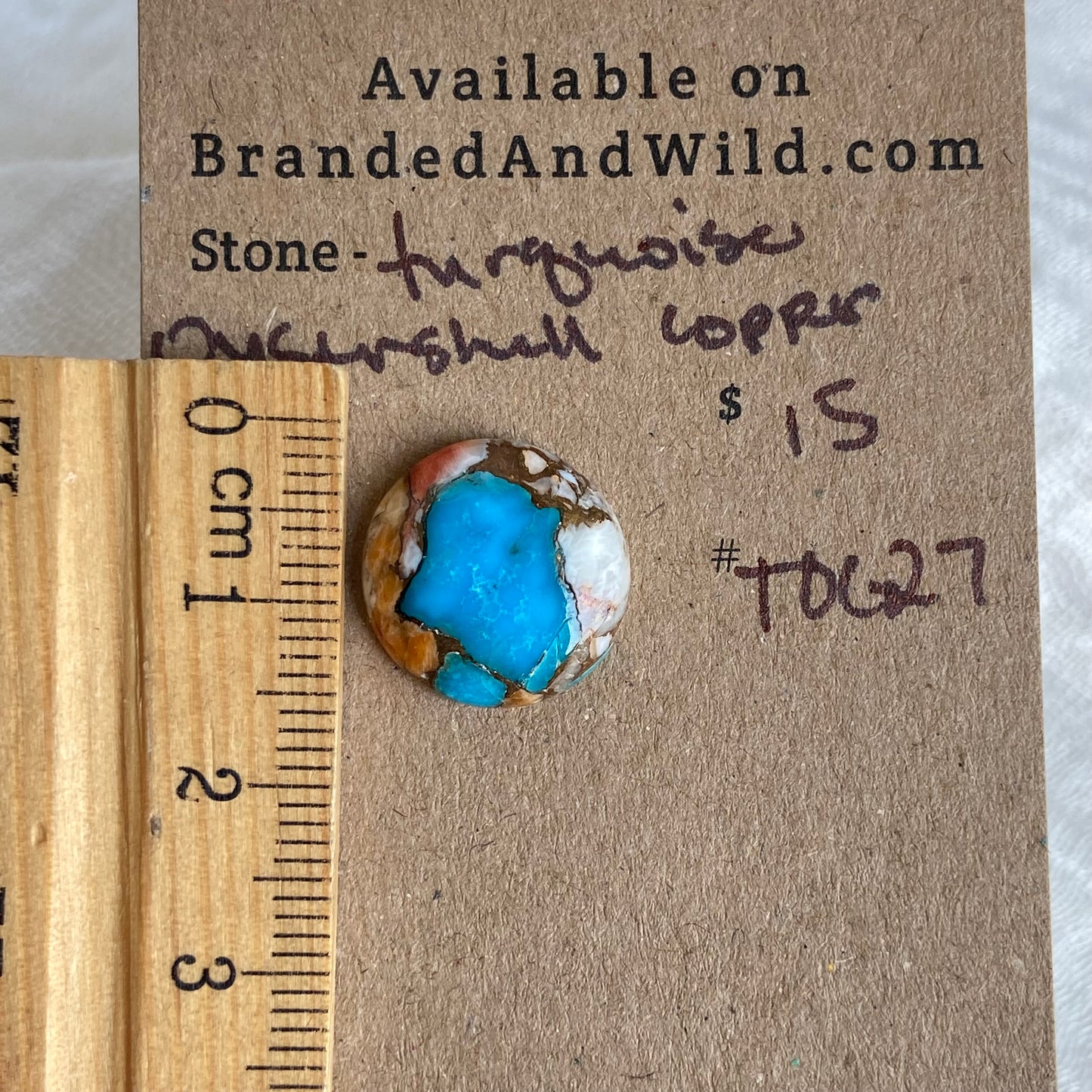 Turquoise, Oystershell, Copper Cabochon - TOC27
