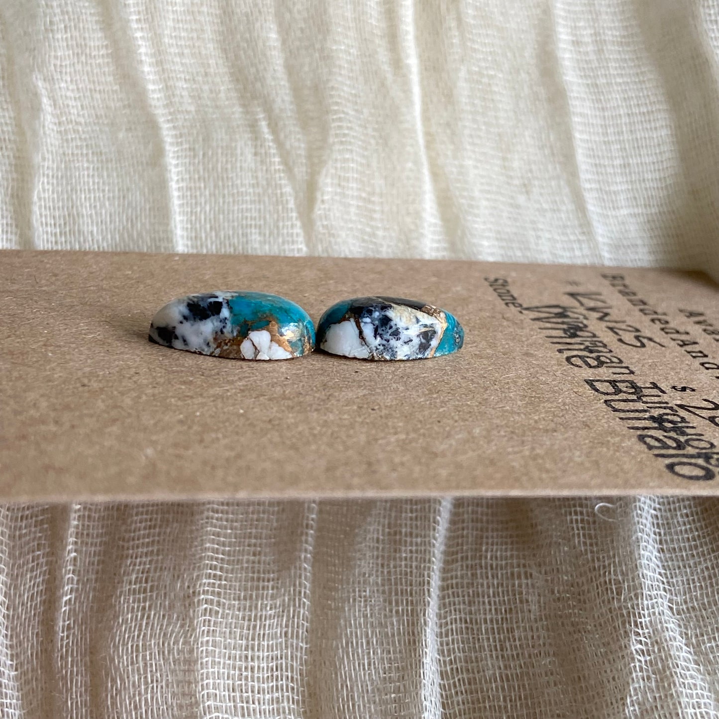 Kingman Turquoise, White Buffalo, Copper Cabochon - KW25