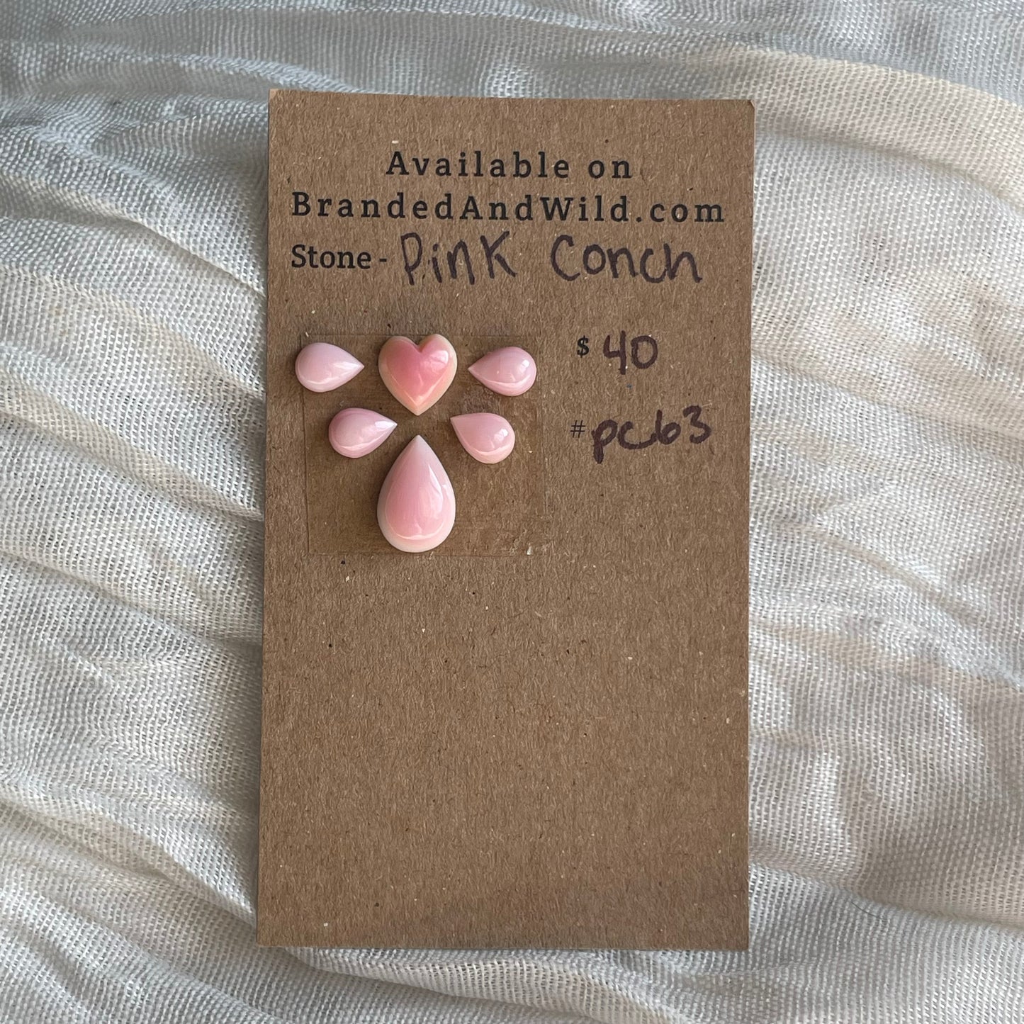 Pink Conch Cabochon - PC63 06AB3B4A-DD3D-4415-8D87-E18954EA3C7C Brandedandwild.com