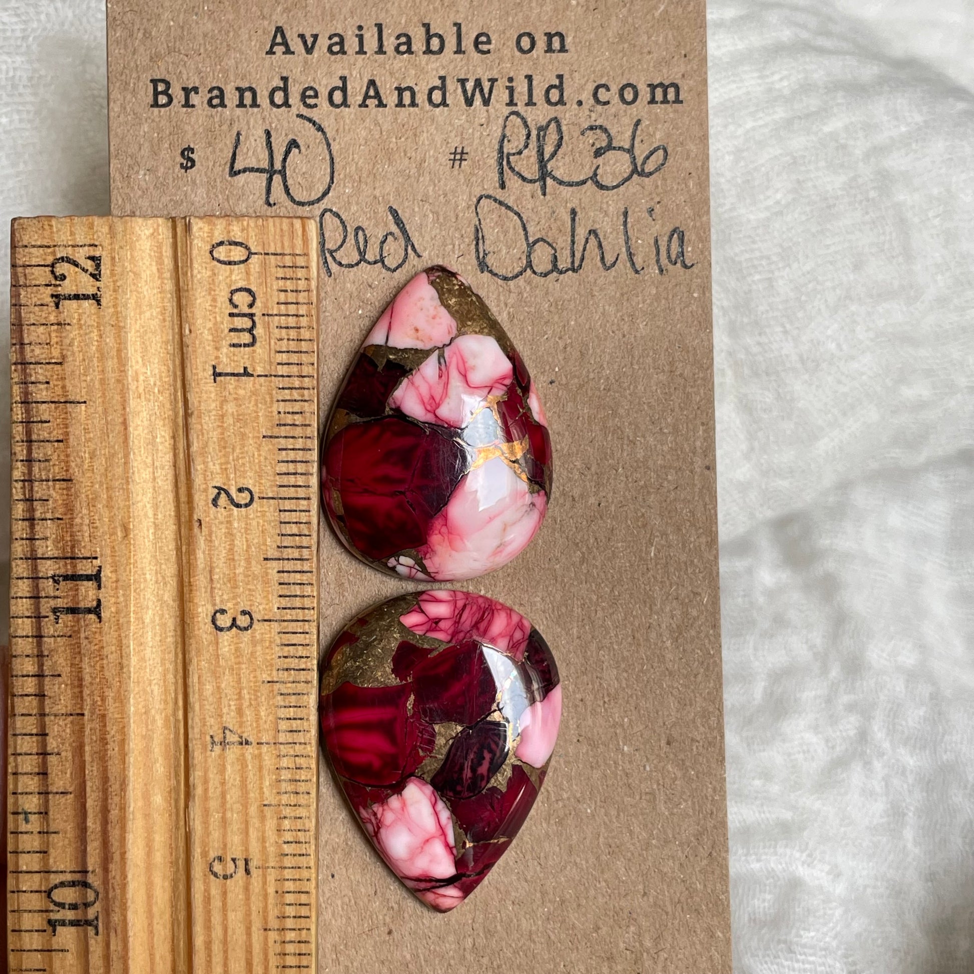 Red Dahlia Cabochon - RD36 06D27F4F-57D5-4580-AC79-29F8013A7A1E Brandedandwild.com