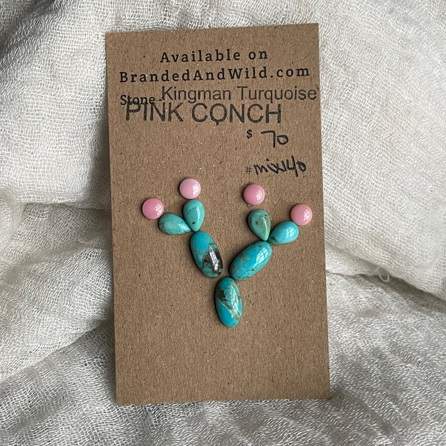 Kingman / Pink Conch Cabochon - Mix140 06E163C9-CF13-41C2-9386-EA8ECFBD3370 Brandedandwild.com