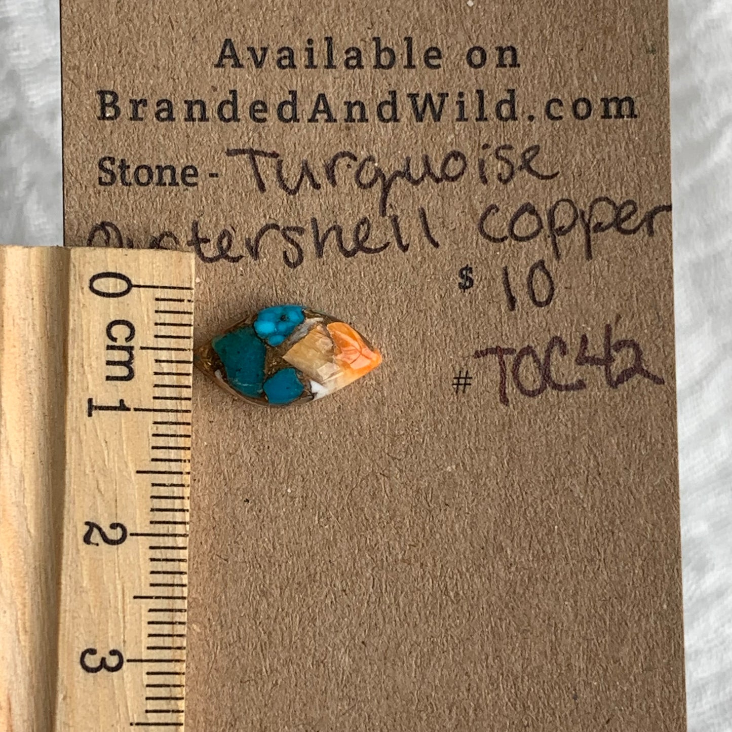 Turquoise, Oystershell, Copper Cabochon - TOC42