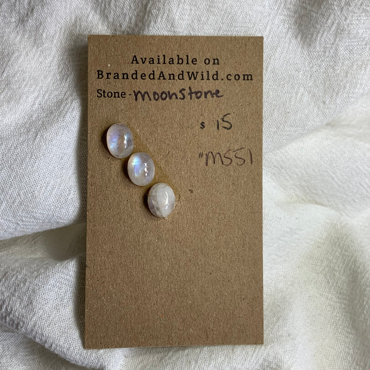 Moonstone Cabochon - MS51 072156AF-1EA7-4FB2-84FA-D2FBA8D7101C Brandedandwild.com